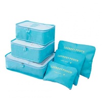 6Pcs/Set Multifunction Thicken Storage Bag for Travel Clothes Shoes Luggage Organize Bright blue_large