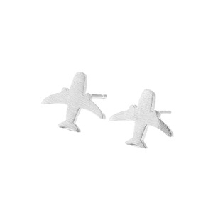 6PCS Silver plating Airplane Stud Earrings for Women Wedding Earrings Jewelry
