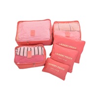 6Pcs Travel Bag Multifunctional Increased Thickening Luggage Bag - Red