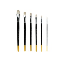 6PCS Wooden Gouache Brush Watercolor Brush Adult Student Oil Painting Art Brush Set
