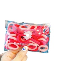 6SET5 50PCS/Pack New Girls Nylon Elastic Hair Bands Colorful Hair Ornament Ponytail Holder Scrunchie Kids Fashion Hair Accessories