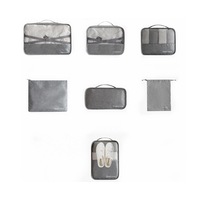 7Pcs Travel Bag Setting Portable Large Capacity Clothes Packing - Grey
