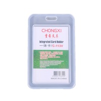 7x11.2cm Vertical Work Card Holder Transparent Plastic Staff Pass Access ID Card Case Bus Nurse Doctor Employee's Card Sleeve