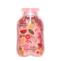 8 PCS Cartoon Mini Transparent Hand Warmer Bag Hot Water Bottles Injection Storage Bag(Flamingo)