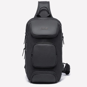 8L Men Sling Bag with USB Charging Port Oxford Cloth Chest Shoulder Crossbody Bag Oxford Cloth Multipurpose Travel Rucksack BLACK COLOR