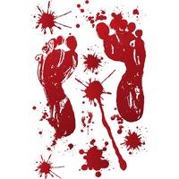 8PC Removable Halloween Bloody Hand Print/Footprint Pattern Wall Stickers Party Prop Decor