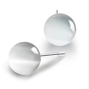 8PCS Silver plating Beads Stud Earrings for Women Simple Style Lady Gift jewelry