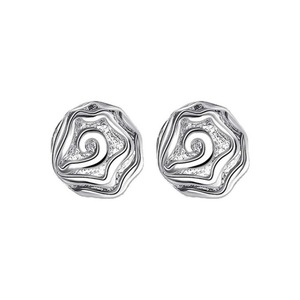 8PCS Silver plating Cute Rose Flowers Stud Earrings for Women Best Gift Wholesale Jewelry