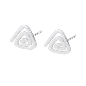 8PCS Silver plating Design Creative Small Spiral Triangle Stud Earrings for Women Elegant Wedding Jewelry