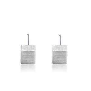 8PCS Silver plating Fashion Square Stud Earrings for Women Small Geometric Jewelry