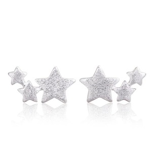8PCS Silver plating Fashion Star Stud Earrings for Women Wedding Jewelry