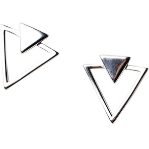 8PCS Silver plating Simple Triangle Geometric Stud Earrings for Women Elegant Wedding Jewelry