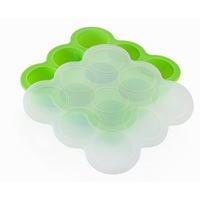 9-hole Silicone Baby Food Supplement Box Storage Box Sealed Fresh-keeping Box Ice Tray Mold-Green