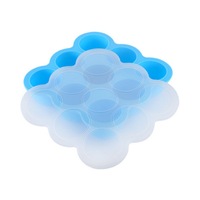 9-hole Silicone Baby Food Supplement Box Storage Box Sealed Fresh-keeping Box Ice Tray Mold-Blue