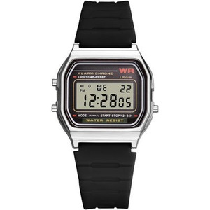 9027 Lightweight Classic Luminous Waterproof LED Shock Sport Digital Watch Men Watch SILVER-BLACK COLOR