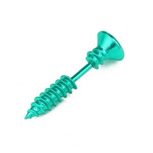 9PC Unisex Stainless Steel Piercing Nail Screw Stud Earrings Punk Helix Ear Piercings Fashion Jewelry - Green