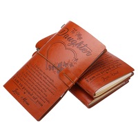 A6 Engraved Leather Journal Notebook Diary Custom Message Quotes Gift Anniversary Birthday