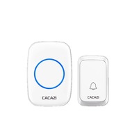 A60 Waterproof Wireless Music Doorbell LED Light Battery 300M Remote Home Cordless Call Bell 58 Chime 2 Button 1 Receiver
