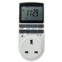 AC 230V Smart Home Plug-in LCD Display Clock Summer Time Function 12/24 Hours Changeable Timer Switch Socket, UK Plug