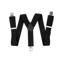 Adjustable Solid Suspenders Y-Shape with 3 Clips for Men and Women