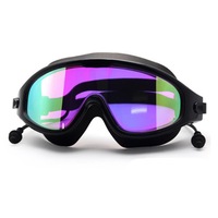 Adult Swimming Glasses Diving Swimming Goggles Waterproof and Anti-fog HD Colorful Goggles-Black