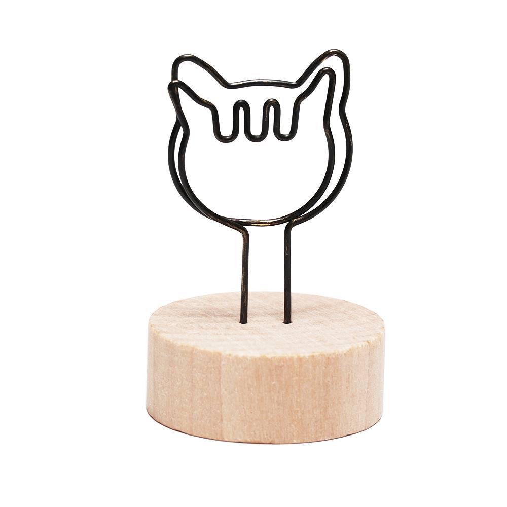 Articles Picture Frame Table Number Photo Holder Round Wooden Photo Clip Memo Name Card Pendant Holder