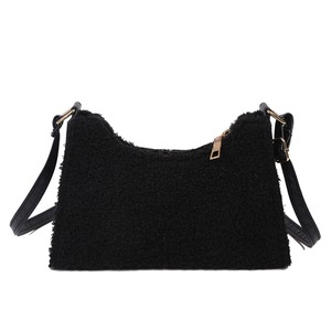 Autumn Plush Top-handle Bag Solid Ladies Zipper Shoulder Bag Women Daily Shopping Small Crossbody Bags