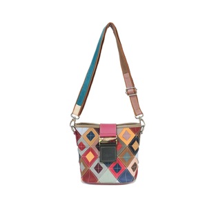 B05 Colorful Female Bag Ling Lattice Color Crossbody Bag Fashion Bucket Bag