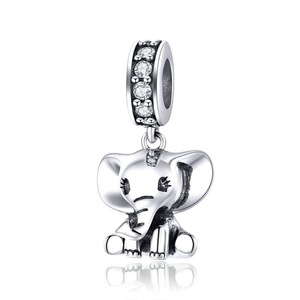 Baby Elephant Pendant Charm Silver plating Jewelry Bracelet Neckalce Cute Animal Fashion Jewelry