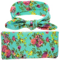 Baby Supplies Rabbit Ears Wrapped Blanket Baby Photo Props Wrapped Towel Set (Green)
