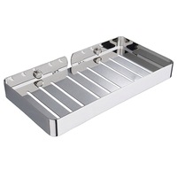 Bathroom Shower Shelf Kitchen Storage Shelves Soap Holder Draining Racks Stainless Steel No Drilling Self-Adhesive Stickers Rack