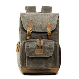 Batik Canvas Waterproof Photography Bag Outdoor Wear-resistant Large Camera Photo Backpack Men for Nikon / Canon / Sony / Fujifilm(Army Green)