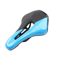 Bicycle Cushion Mountain Bike Road Bike Seat Hollow Breathable Comfortable Saddle Black + blue_24*14.8*4.5