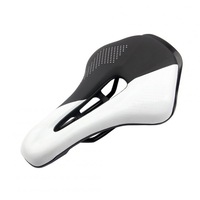 Bicycle Cushion Mountain Bike Road Bike Seat Hollow Breathable Comfortable Saddle Black + white_24*14.8*4.5