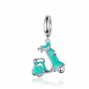 Bike Charm for Bracelet Silver plating Electric Bicycles Pendant Fit Women Necklace DIY Jewelry
