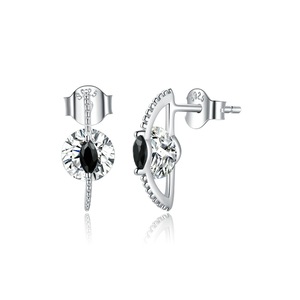 Black Earring Silver plating Simple Earrings Gift for Girl Fasion Jewelry