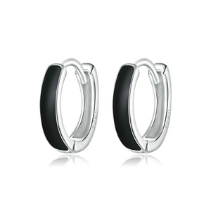 Black Hoop Earrings for Women Silver plating Earring Party Jewelry