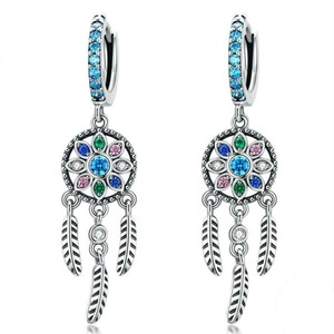 Bohemia Dream Catcher Hanging Drop Earrings for Women Boho Style Silver plating Fashion Jewelry Gifts