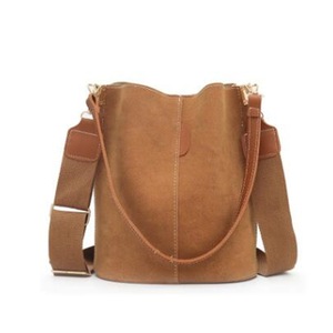 Brand design luxury ladies bucket PU shoulder bag single shoulder large capacity messenger broadband female solid color handbag