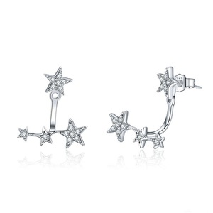 Brilliant Shining Star Stud Earrings Silver plating Tiny Earrings for Women Delicate Jewelry