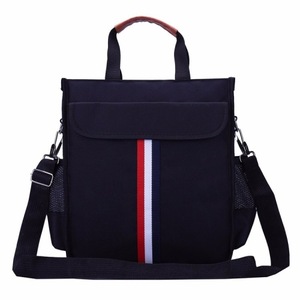 British Style Students Double Shoulders School Backpack Bag Single Shoulder Crossbody Bag (Black)