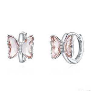 Butterfly Ear Buckle Silver plating Colorful Vivid Earrings Gift for Girl Fashion Jewelry
