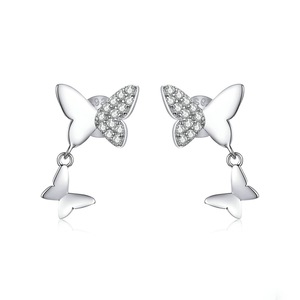 Butterfly Earrings Silver plating Lovely Earring Gift for Women Jewelry
