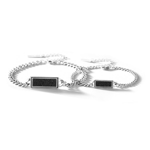 C25 2PCS Starry Sky Couple Bracelet Silver Forest Valentine Days Jewelry Commemorative Gift for Wedding Lover Boyfriend Girlfriend