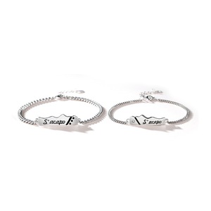 C30 2PCS Love Long Couple Bracelet Silver Forest Valentine Days Jewelry Commemorative Gift for Wedding Lover Boyfriend Girlfriend
