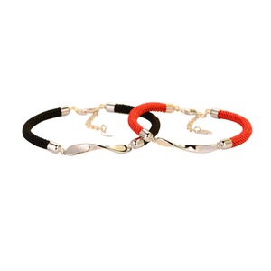 C38 2PCS Mobius Ring Couple Bracelet Silver Valentine Days Jewelry Commemorative Gift for Wedding Lover Boyfriend Girlfriend