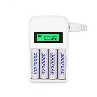 C907W 4 Slots Smart Intelligent Charger For AA / AAA NiCd NiMh Battery LCD Display