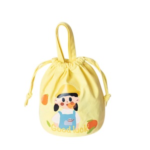 Canvas Handbag New INS cute lunch box Rope Lunch Box Lunch Bag Bucket Bag Shopping Bagsmall cloth bag Easy Convenient Bag