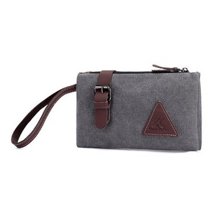 Canvas Large Capacity Leisure Clutches Bag Phone Bag Long Wallet For Men