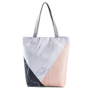 Canvas Shoulder Bag For Female Tote Handbag Patchwork Printed Handbag Women Beach Bag